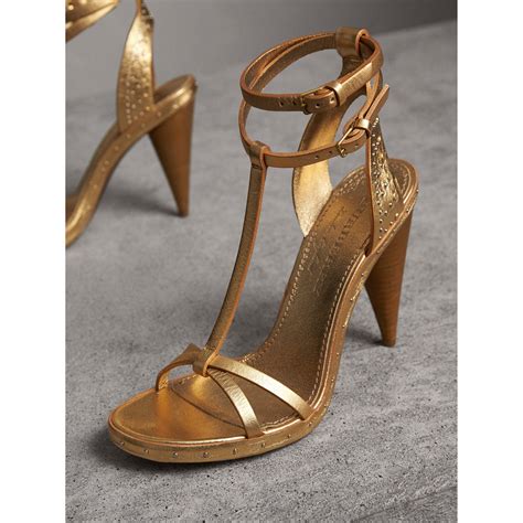 burberry gold mirror heel|Burberry Heels for Women .